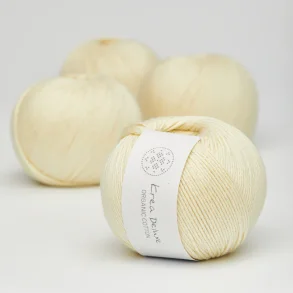 Krea Deluxe - Organic Cotton 50 g, fv. 03 Sart Gul - kologisk bomuldsgarn