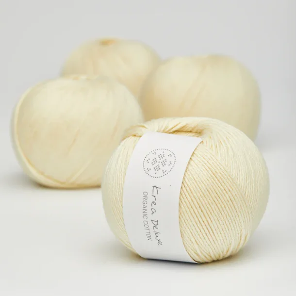 Krea Deluxe - Organic Cotton 50 g, fv. 03 Sart Gul - kologisk bomuldsgarn