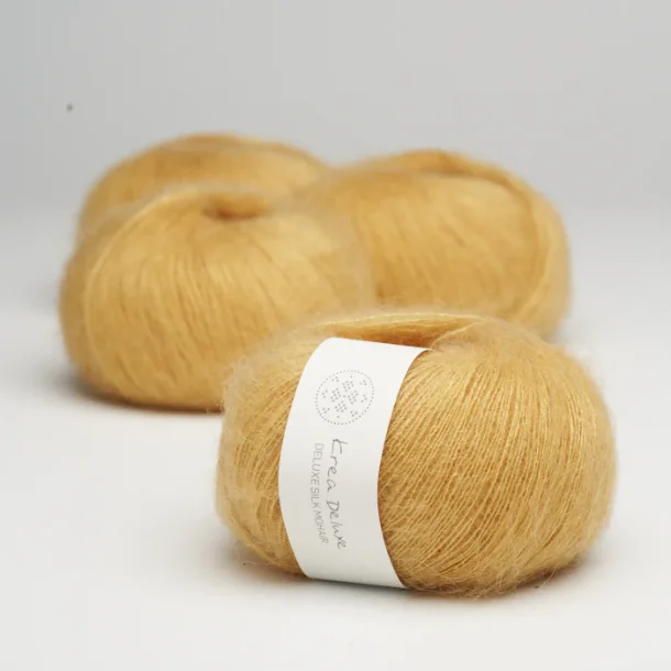 Krea Deluxe - Deluxe Silk Mohair garn - 20 g, fv 06 Mrkegul