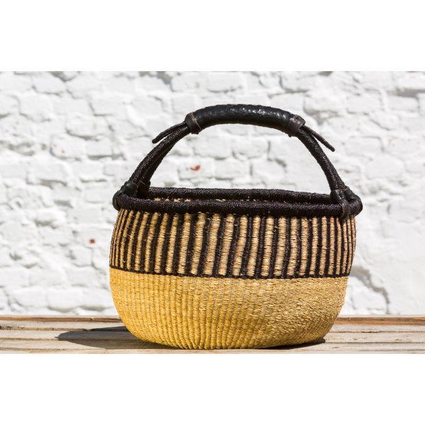 Rund Bolgakurv - ca.  28cm - Natur/Sort