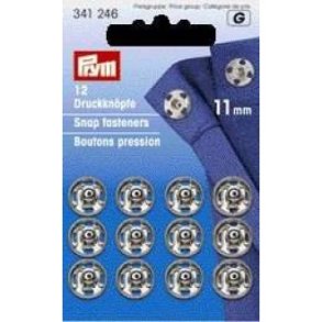 Trykknapper i s�lvfarvet metal - pk. med 12 stk. - 11mm