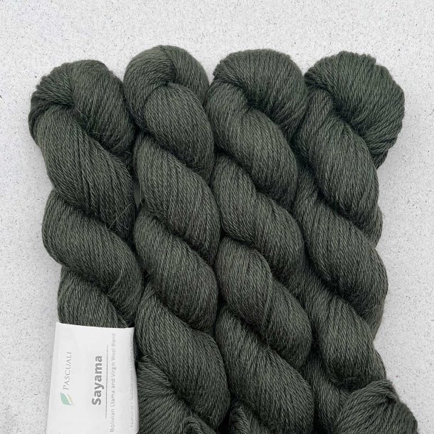 Pascuali - Sayama - lama/hjlandsuld garn - Moss Green 329 - 50g