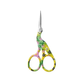 Storke saks - ca. 9cm - Grn med blomster