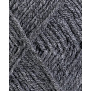 Rauma - 3-trdet uldgarn - Mrk gr meleret 105 - 50g