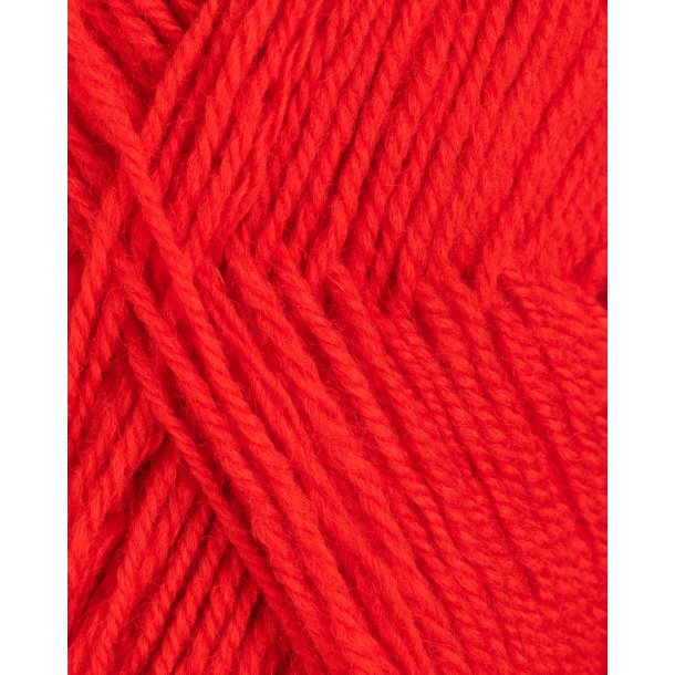 Rauma - 3-tr�det uldgarn - R�d 124 - 50g