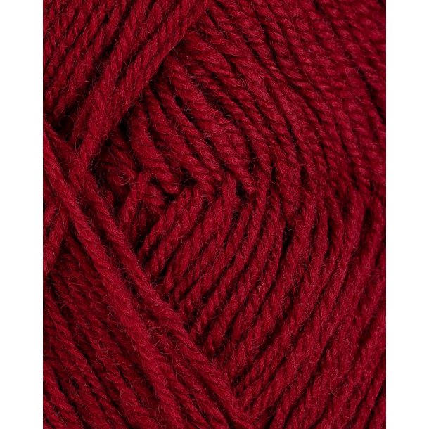 Rauma - 3-tr�det uldgarn - Vinr�d 128 - 50g
