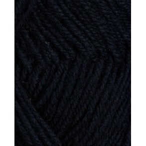 Rauma - 3-trdet uldgarn - Sort 136 - 50g