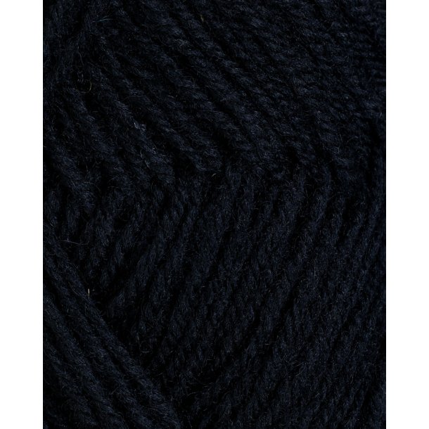 Rauma - 3-trdet uldgarn - Sort 136 - 50g