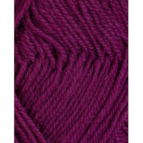 Rauma - 3-tr�det uldgarn - R�dlilla 141 - 50g