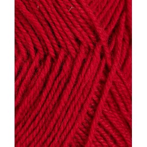 Rauma - 3-tr�det uldgarn - M�rk r�d 144 - 50g