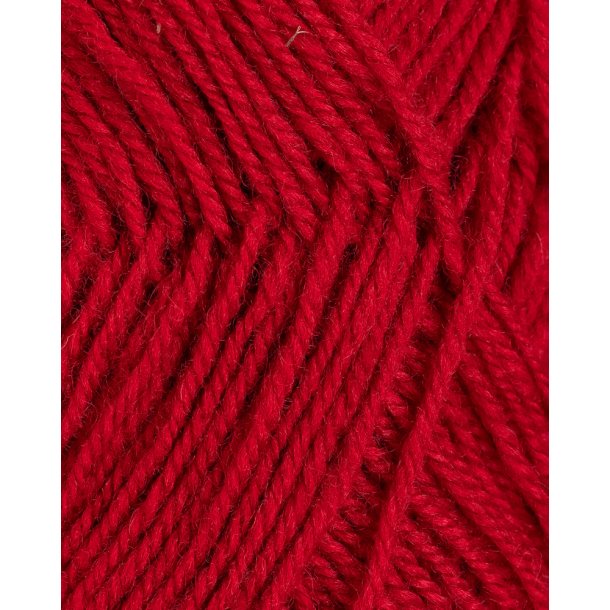 Rauma - 3-tr�det uldgarn - M�rk r�d 144 - 50g