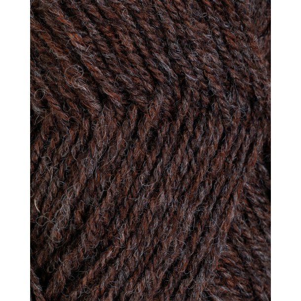 Rauma - 3-tr�det uldgarn - R�dbrun meleret 164 - 50g