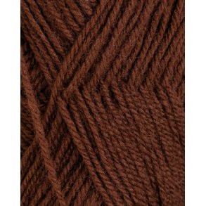 Rauma - 3-tr�det uldgarn - R�dbrun 199 - 50g