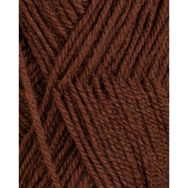 Rauma - 3-tr�det uldgarn - R�dbrun 199 - 50g