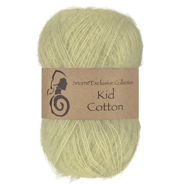 Viking Garn - Kid Cotton - Mohair og bomuldsgarn - Lime 731 - 25g