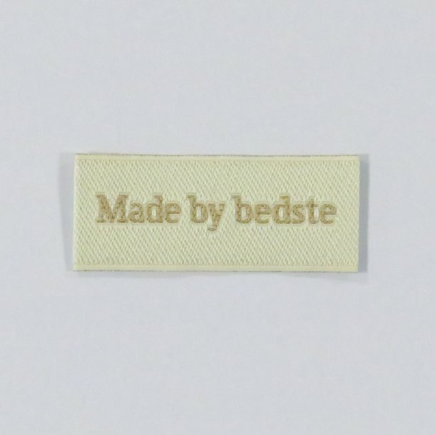 Label til tjet - "Made by Bedste"