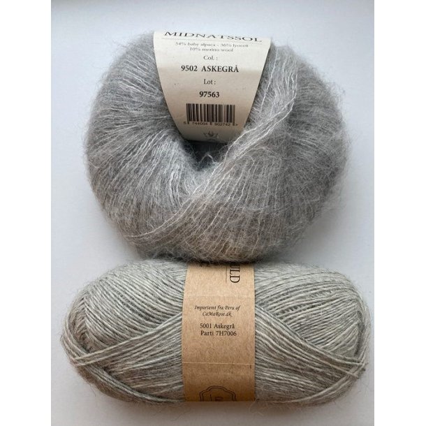 CaMaRose - Tynd Lamauld - Lama/uldgarn - Askegr� 5001 - 50g