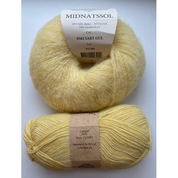 CaMaRose - Tynd Lamauld - Lama/uldgarn - Lysegul 5036 - 50g