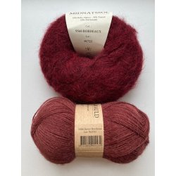 CaMaRose - Tynd Lamauld - Lama/uldgarn - St�vet Bordeaux 5086 - 50g