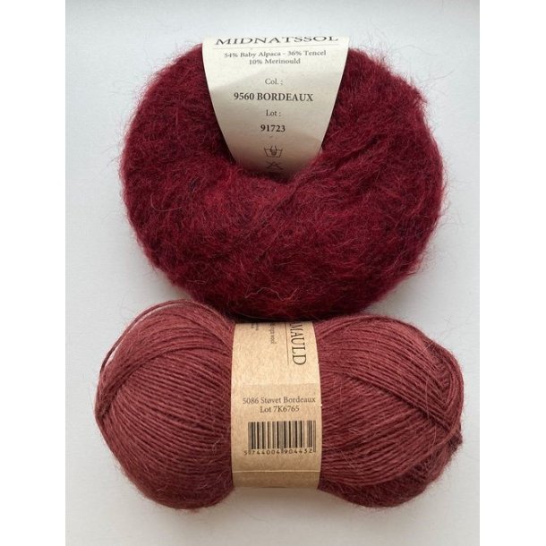 CaMaRose - Tynd Lamauld - Lama/uldgarn - St�vet Bordeaux 5086 - 50g