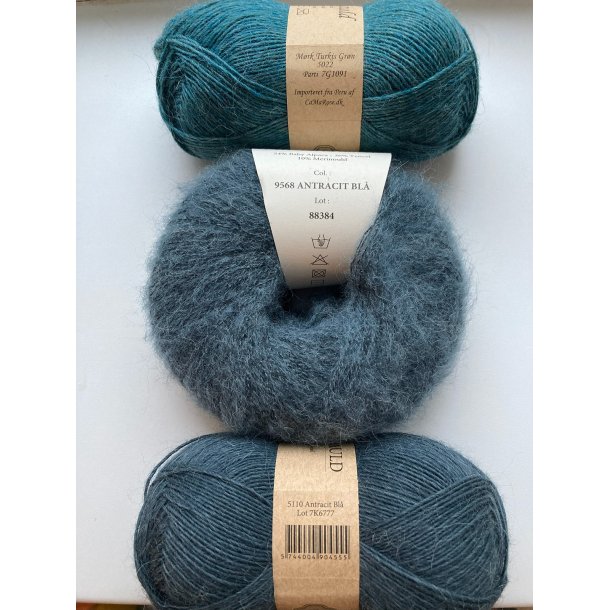 CaMaRose - Tynd Lamauld - Lama/uldgarn - Antracit Bl� 5110 - 50g