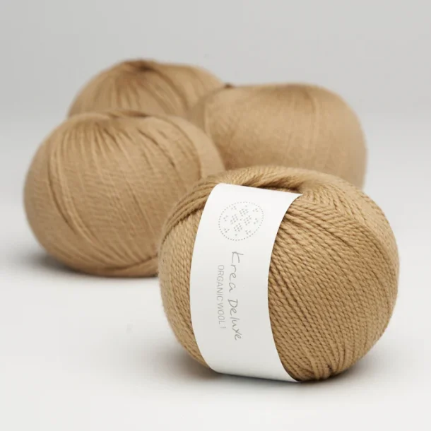 Krea Deluxe - Organic Wool 1 50 g, fv 53 Croissant &#150; kologisk uldgarn (Ny)