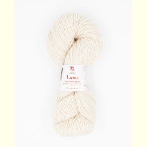 Hillesv�g - Luna - Lammeuld garn - Ubleget hvid 56400 - 100g