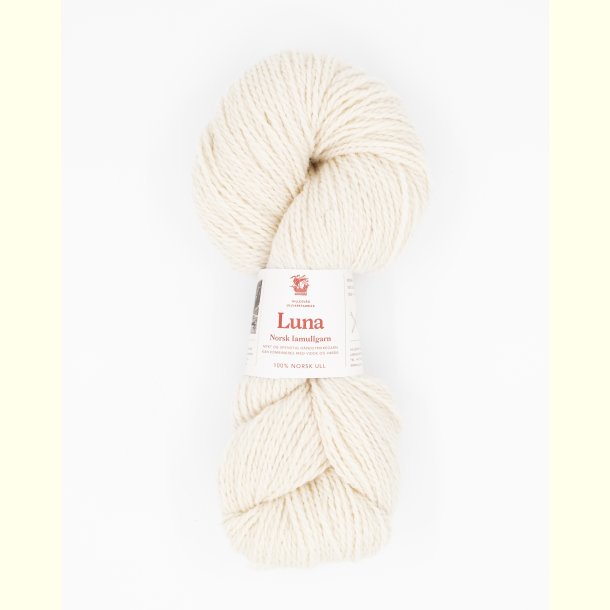 Hillesv�g - Luna - Lammeuld garn - Ubleget hvid 56400 - 100g