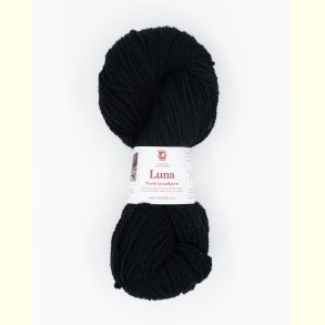 Hillesv�g - Luna - Lammeuld garn - Sort 56414 - 100g
