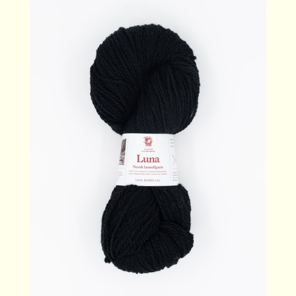 Hillesv�g - Luna - Lammeuld garn - Sort 56414 - 100g
