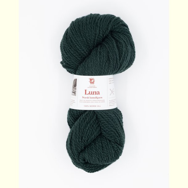 Hillesv�g - Luna - Lammeuld garn - Dyb M�rkegr�n 56418 - 100g