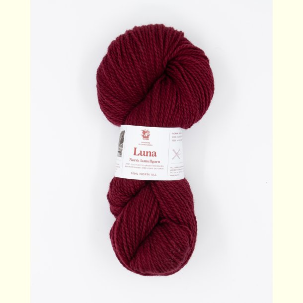 Hillesv�g - Luna - Lammeuld garn - Burgunder 56419 - 100g