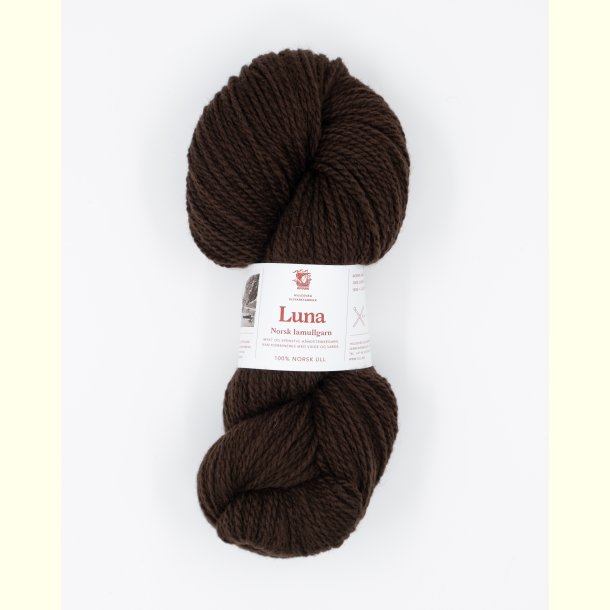 Hillesv�g - Luna - Lammeuld garn - M�rkebrun 56438 - 100g