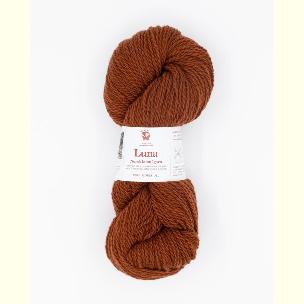 Hillesv�g - Luna - Lammeuld garn - R�dbrun 56442 - 100g