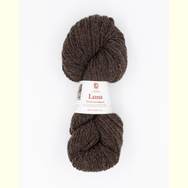 Hillesv�g - Luna - Lammeuld garn - Meleret M�rkebrun 56452 - 100g