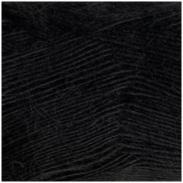 CaMaRose - Tynd Lamauld - Lama/uldgarn - Sort 5900 - 50g