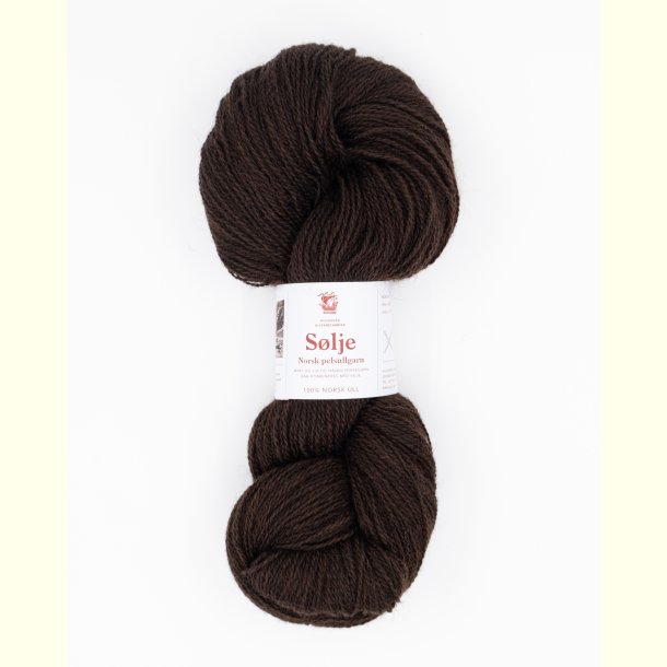 Hillesv�g - S�lje - Uldgarn - M�rkebrun 642116 - 100g
