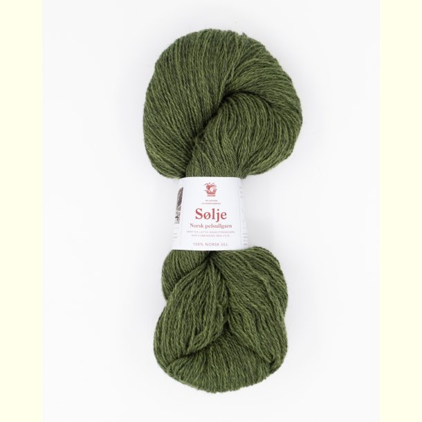 Hillesv�g - S�lje - Uldgarn - Olivengr�n 642118 - 100g