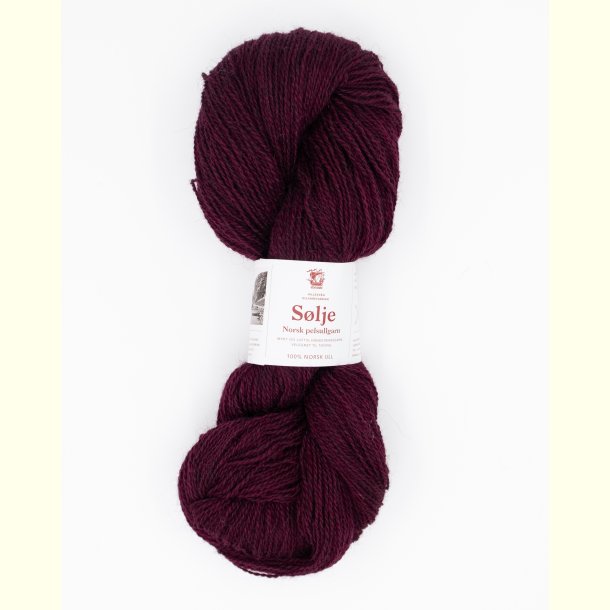 Hillesv�g - S�lje - Uldgarn - Burgunder Lilla 642131 - 100g