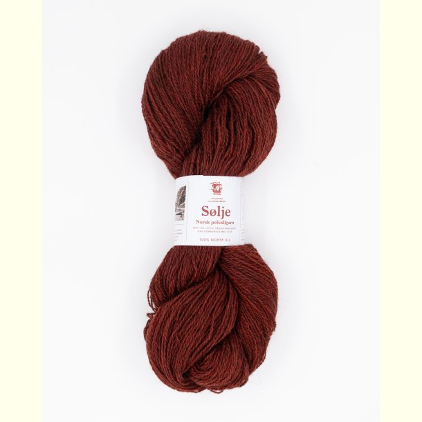 Hillesv�g - S�lje - Uldgarn - R�dbrun 642138 - 100g