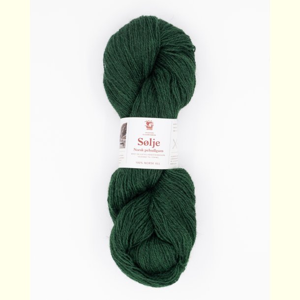 Hillesv�g - S�lje - Uldgarn - Ren Gr�n 642141 - 100g
