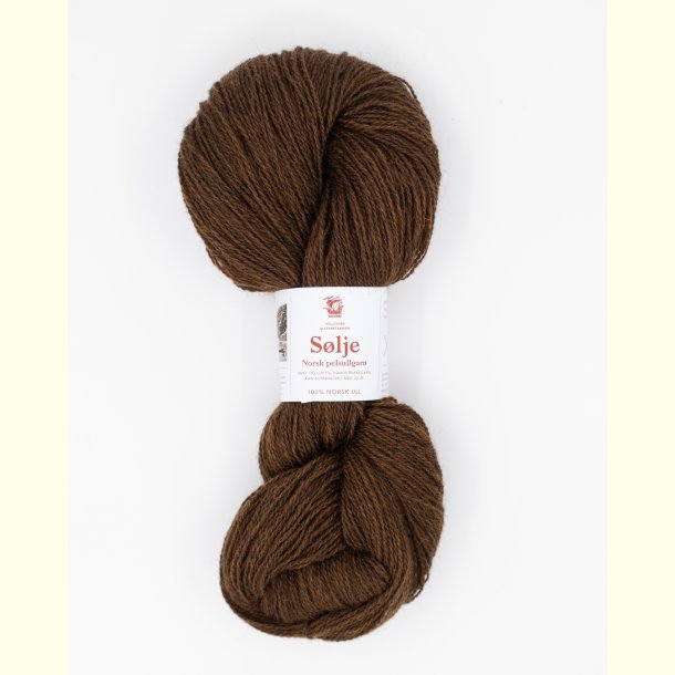 Hillesv�g - S�lje - Uldgarn - Brun 642147 - 100g