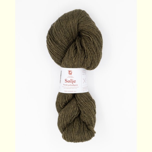 Hillesv�g - S�lje - Uldgarn - Olivenbrun 642148 - 100g