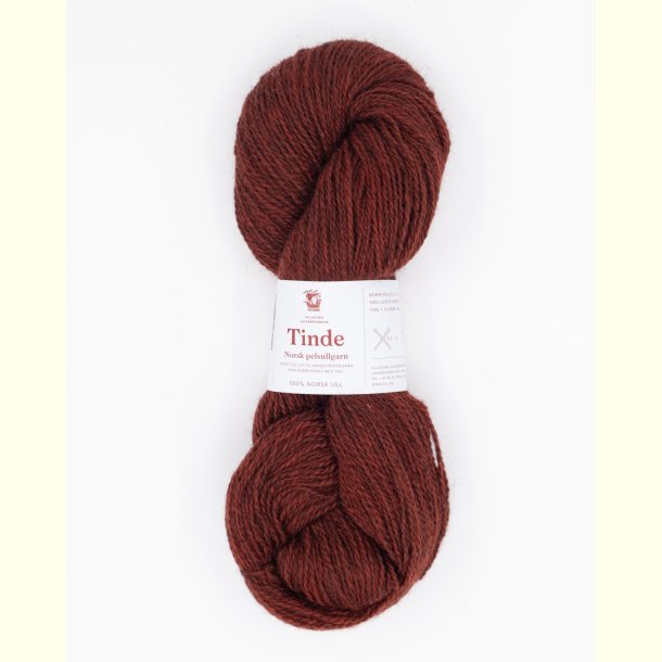 Hillesv�g - Tinde - Uldgarn - R�dbrun 652138 - 100g