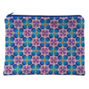 Fru Zippe - Broderikit - Petit blue flowers Pung