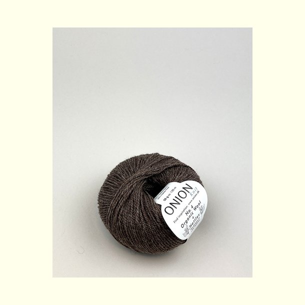 Onion Garn - No.4 Organic Wool + Nettles - uld/n�ldefiber garn - Brun 803 - 50g