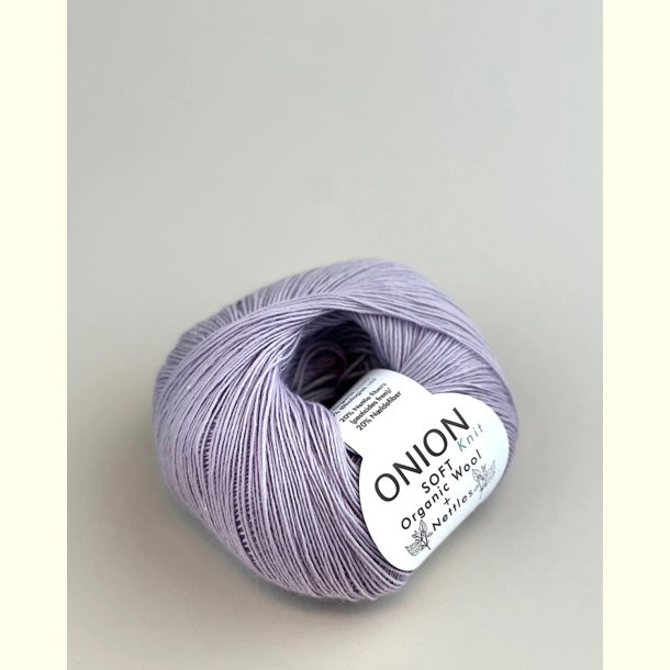 Onion Garn - SOFT Organic Wool + Nettles - uld/n�ldefiber garn - Pastel Lilla 1538 - 50g