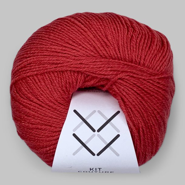 Kit Couture - Wool Cotton - Uld og bomuldsgarn - Cinnoberr�d 7846 - 50g