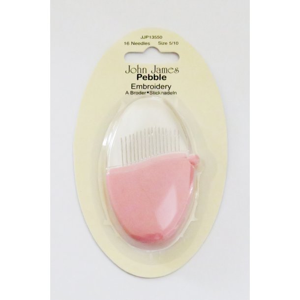 Pebble Broderinle med spids i str. 5/10 - 16 stk.