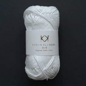 Karen Klarbk - 8/8 kologisk Bomuldsgarn - Optical White 1032 - 50g 